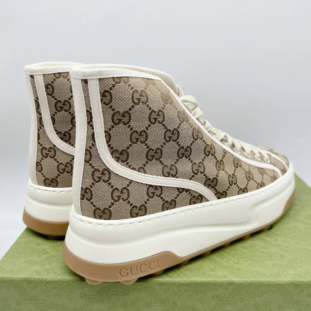 Gucci TENNIS 1977 TRECK HIGH GG JACQUARD SNEAKER Interlocking Mens UK 11 US 11.5